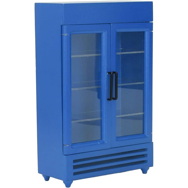 Frigorifero Portatile in Legno per Casa delle Bambole Scala 1:12, Accessorio Cucina Miniatura