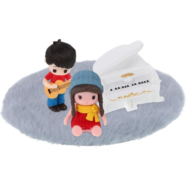 Klavier- und Gitarren-Miniatur-Set aus Kunstharz für Heim- und Bürodekorationen