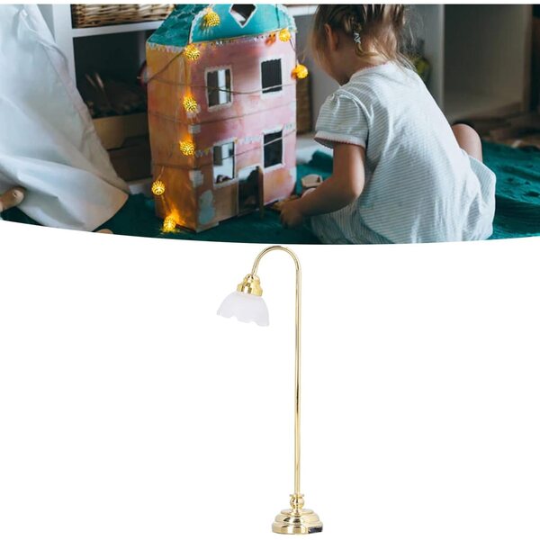 1/12 Miniatur-Stehlampe für Puppenhaus mit warmem Licht und Schalter