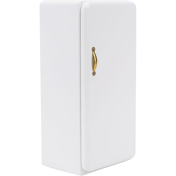 Mini frigorifero bianco 1:12 per casa delle bambole, design realistico e materiali ecologici