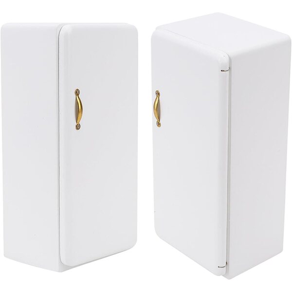 Mini frigorifero bianco 1:12 per casa delle bambole, design realistico e materiali ecologici