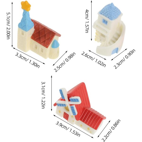Toyvian Mini-Harzhäuser für Gärten und Terrarien, 6 farbenfrohe und widerstandsfähige Teile