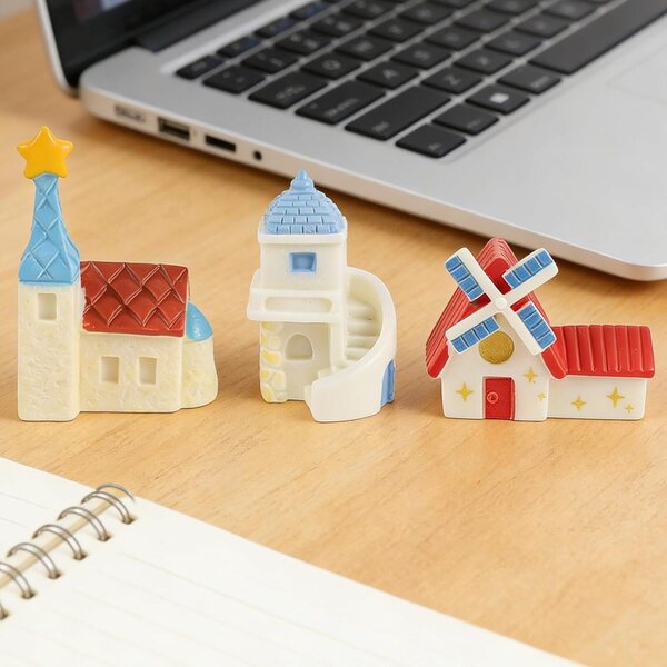 Toyvian Mini-Harzhäuser für Gärten und Terrarien, 6 farbenfrohe und widerstandsfähige Teile