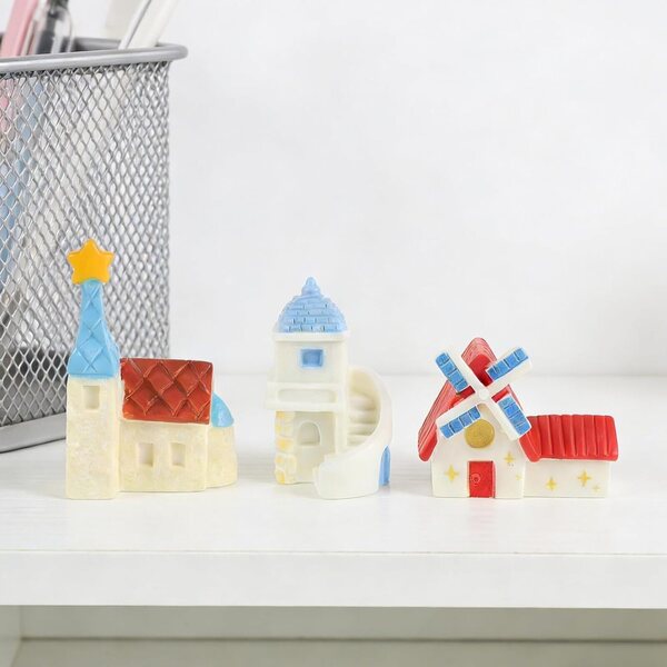 Toyvian Mini-Harzhäuser für Gärten und Terrarien, 6 farbenfrohe und widerstandsfähige Teile