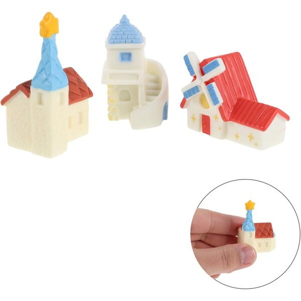Toyvian Mini-Harzhäuser für Gärten und Terrarien, 6 farbenfrohe und widerstandsfähige Teile