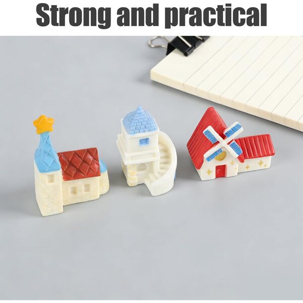 Toyvian Mini-Harzhäuser für Gärten und Terrarien, 6 farbenfrohe und widerstandsfähige Teile