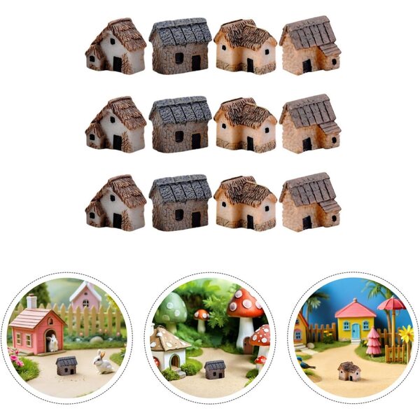 Toyvian 20 Miniatur-Harzhäuser für Garten- und Landschaftsdekoration
