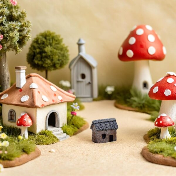 Toyvian 20 Miniatur-Harzhäuser für Garten- und Landschaftsdekoration