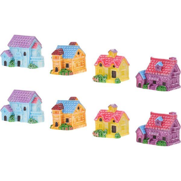 Toyvian Lot de 8 Maisons Miniatures en Résine pour Jardin Féérique, Décorations Durables