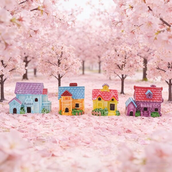 Toyvian Set mit 8 Miniaturhäusern aus Kunstharz für den Feengarten, langlebige Dekorationen