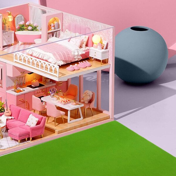 Toyvian – 5 realistische Kunstrasen-Miniaturmatten für Bastelarbeiten und Spielhäuser