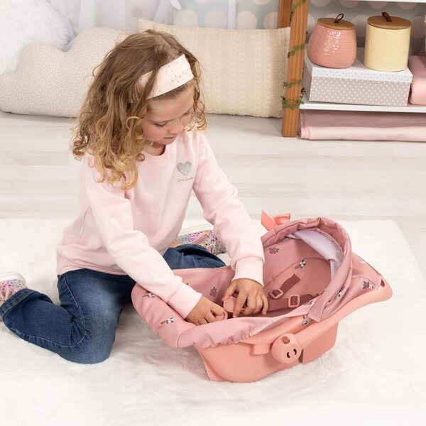 Bayer Design poppenautostoel met veiligheidsgordel en baldakijn, tot 46 cm