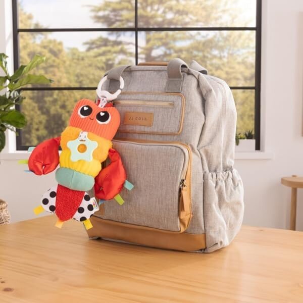 Lamaze Liam the Shrimp Sensorisch speelgoed met clip, zacht en multitextuur voor kinderen