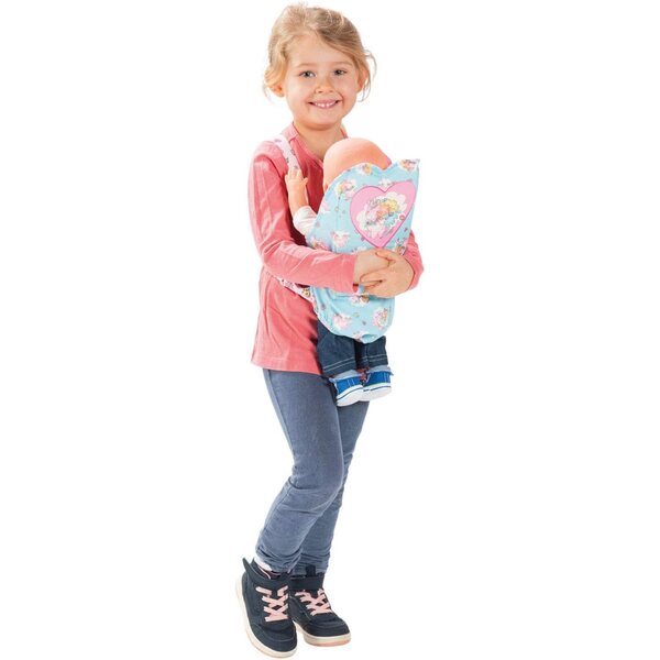 Porte-bébé Heless Licorne Emil et Fée Emma pour poupées, avec bretelles réglables.