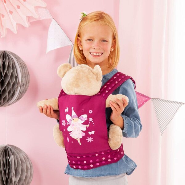 Porte-bébé réglable EasyCarry Bayer Design pour poupées fines jusqu'à 46 cm, coloris bordeaux
