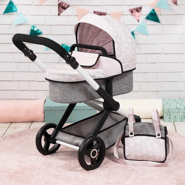 Verstellbarer Puppenwagen Combi Xeo mit Tasche und umkehrbarem Griff