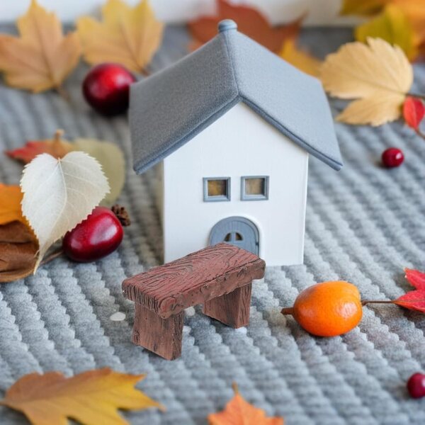 Toyvian 4 Piezas Banco en Miniatura de Resina Marrón Respaldo Retro para Decoración Versátil en Ventanas y Casas de Muñecas, Diseño Compacto y Elegante