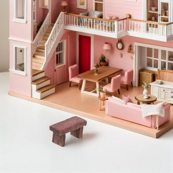 Toyvian 4 Piezas Banco en Miniatura de Resina Marrón Respaldo Retro para Decoración Versátil en Ventanas y Casas de Muñecas, Diseño Compacto y Elegante