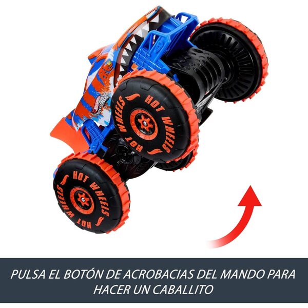 Hot Wheels Monster Truck Tiger Shark 3-in-1-Seilrutsche: Rennen, Klettern, Stunts