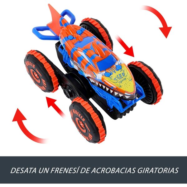 Hot Wheels Monster Truck Tiger Shark 3-in-1-Seilrutsche: Rennen, Klettern, Stunts