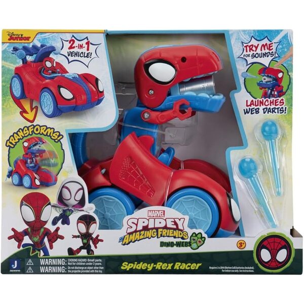 Spidey-Rex Racer Marvel 20 cm helide ja ämblikuvõrgu nooleheitjaga