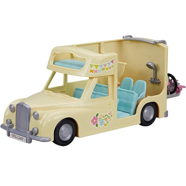 Camping-car Sylvanian Families 05454 avec 15 accessoires et cuisine secrète