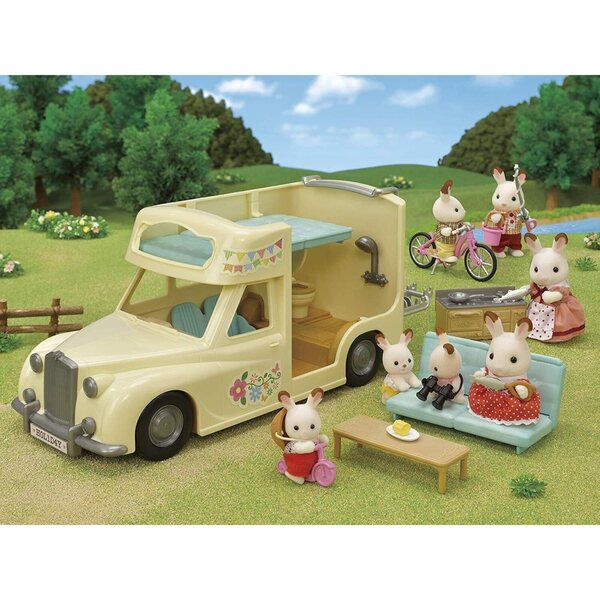 Camping-car Sylvanian Families 05454 avec 15 accessoires et cuisine secrète