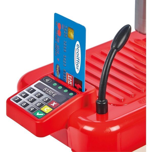 Ecoiffier 100 % Chef Toy Supermarket mit Trolley, TPV, Mikrofon und Zubehör
