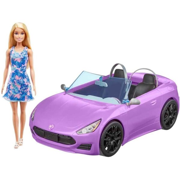 Barbie avec morado descapotable et détails réalistes, jeu pour filles à partir de 3 ans