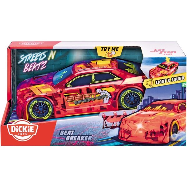 Dickie Toys Beat Breaker: autíčko se světly a hudbou, třecím motorem