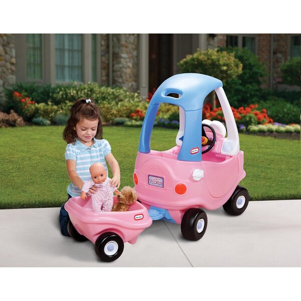 Little Tikes Princess Cozy Coupe Trailer - Remolque de Juguete para Niños, Fomenta el Juego Creativo, para Niños Entre 3 y 10 Años