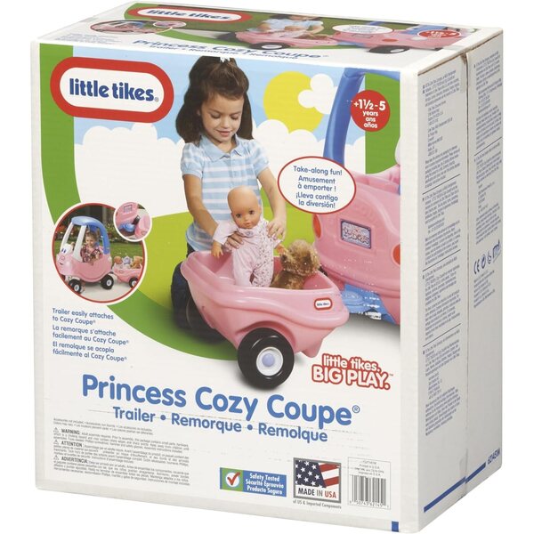 Little Tikes Princess Cozy Coupe Trailer - Remolque de Juguete para Niños, Fomenta el Juego Creativo, para Niños Entre 3 y 10 Años