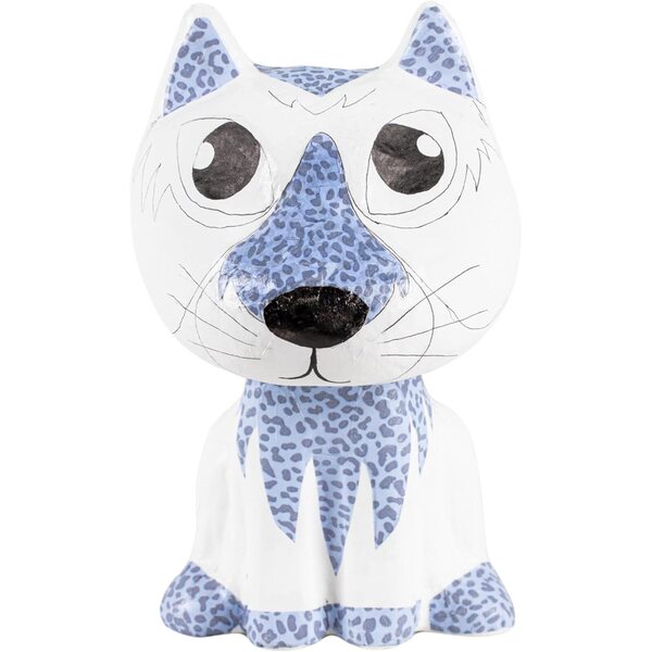 Décopatch-Cartoon-Wolf zum Dekorieren aus Pappmaché 12x13x20 cm - Kreativität und Heimwerken
