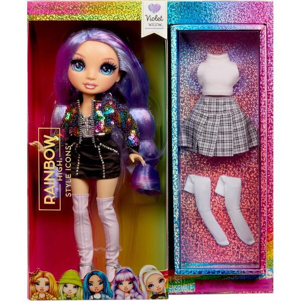 RAINBOW HIGH Style Icons Violet – 28 cm nukk riietuse ja moeaksessuaaridega