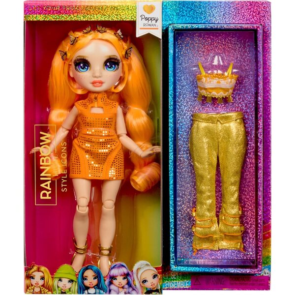 Rainbow High Style Icons Poppy – 28cm moenukk pikkade juuste ja lisavarustusega