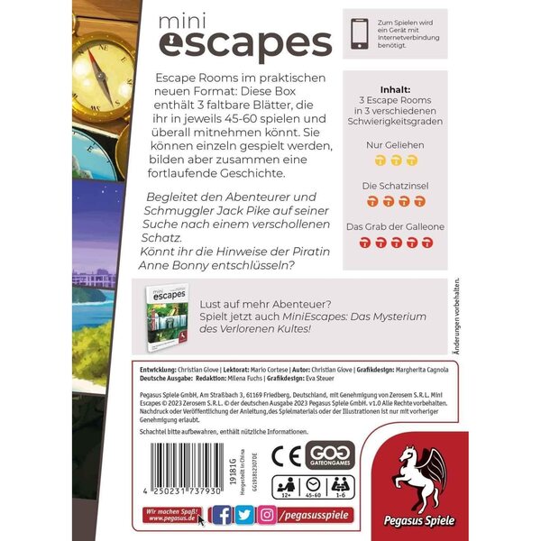 „Pegasus Spiele MiniEscapes“ – nuotykiai ir iššūkiai lobių take, autorė Anne Bonny