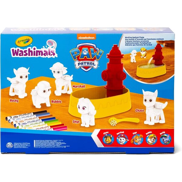CRAYOLA Washimals Paw Patrol Set met 5 Cachorros, 8 Wasbare Rotuladores en Accessoires