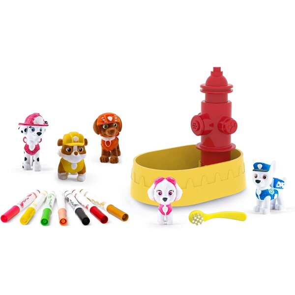 CRAYOLA Washimals Paw Patrol Set met 5 Cachorros, 8 Wasbare Rotuladores en Accessoires