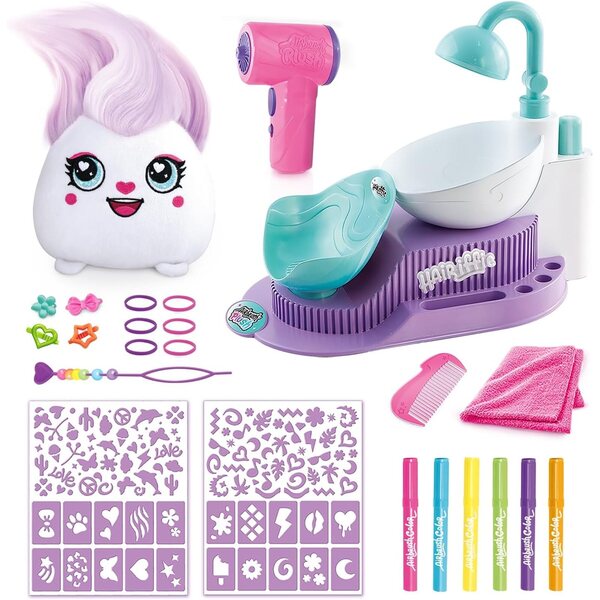 Ensemble de salon de coiffure en peluche aérographe avec spray et accessoires pour enfants
