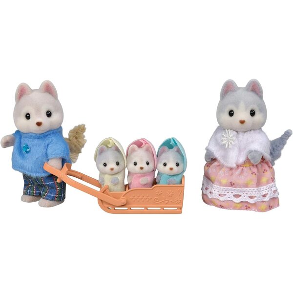 Sylvanian Families Husky Family Set с 5 фигурки и аксесоари за ролеви игри