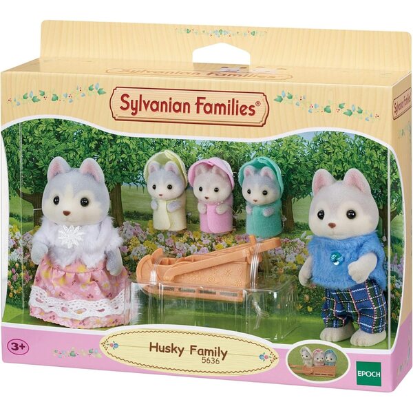 Sylvanian Families Husky Family Set met 5 figuren en accessoires voor rollenspellen