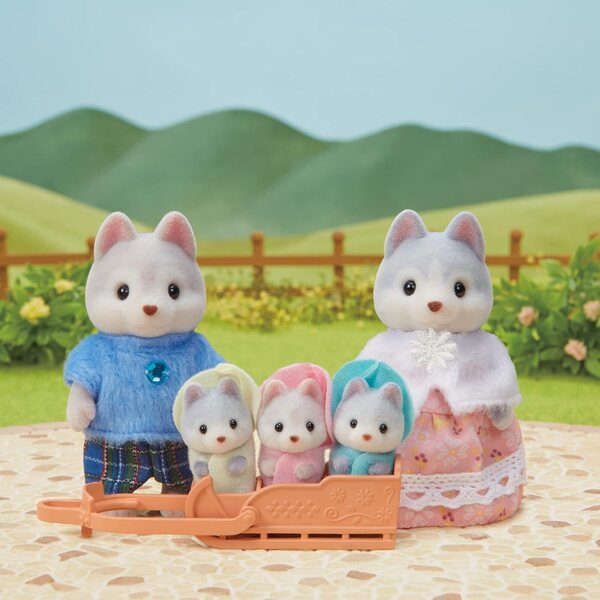 Sylvanian Families Husky Family Set met 5 figuren en accessoires voor rollenspellen