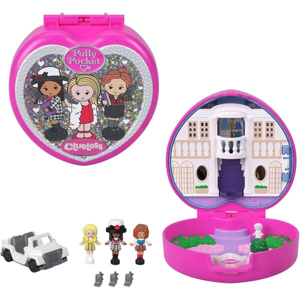 Kollettur Polly Pocket x Clueless Estuche bi 3 pupi żgħar u 5 aċċessorji tematiċi