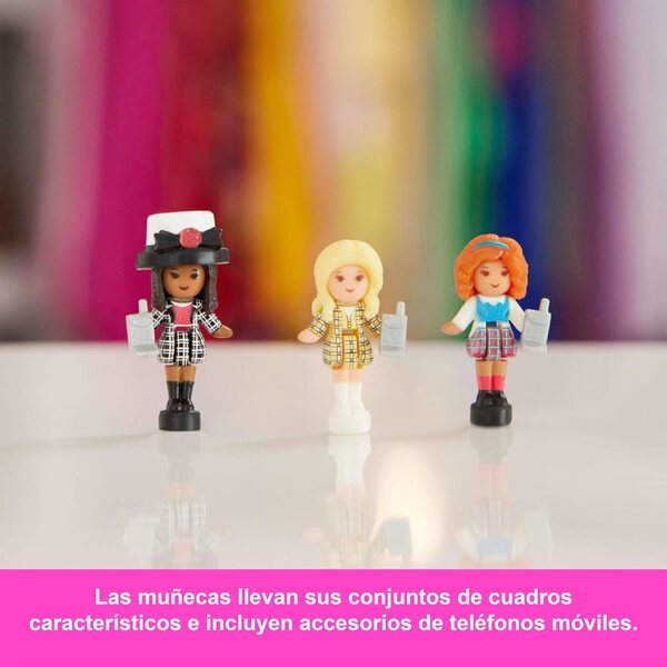 Polly Pocket x Clueless Estuche-verzamelaar met 3 minipoppetjes en 5 thematische accessoires