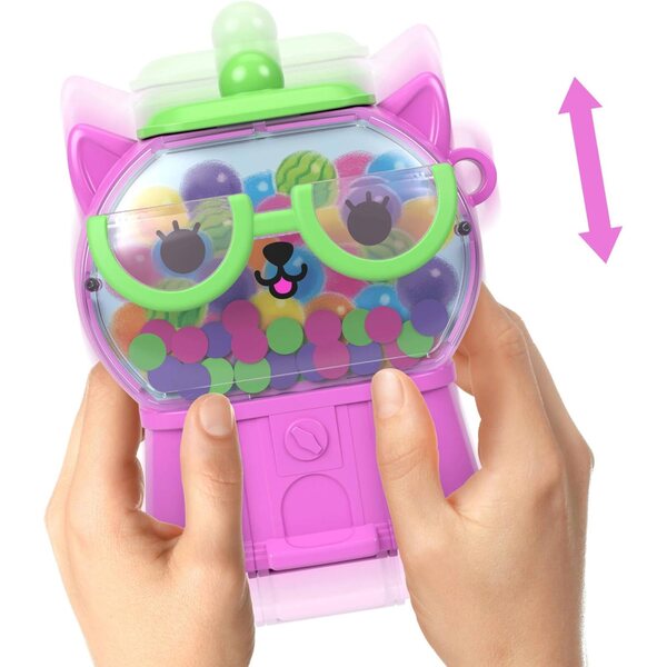 Polly Pocket Bubblegum Kitty koffer met pop, accessoires en glitters