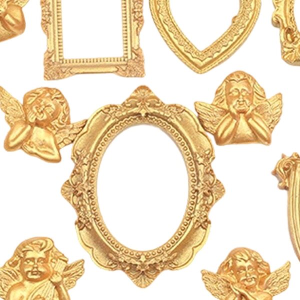 Marcos de Fotos pequeños - Accesorios Decorativos para Casas de Muñecas - Marcos Dorados - para Niños, Niñas, Adolescentes, Jóvenes, Hijos, Hijas, Sobrinos, Sobrinas, Familia, Amigos