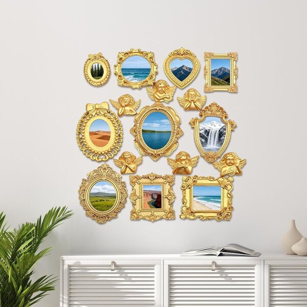 Mini marcos de fotos dorados: decoración perfecta para casas de muñecas y regalos creativos