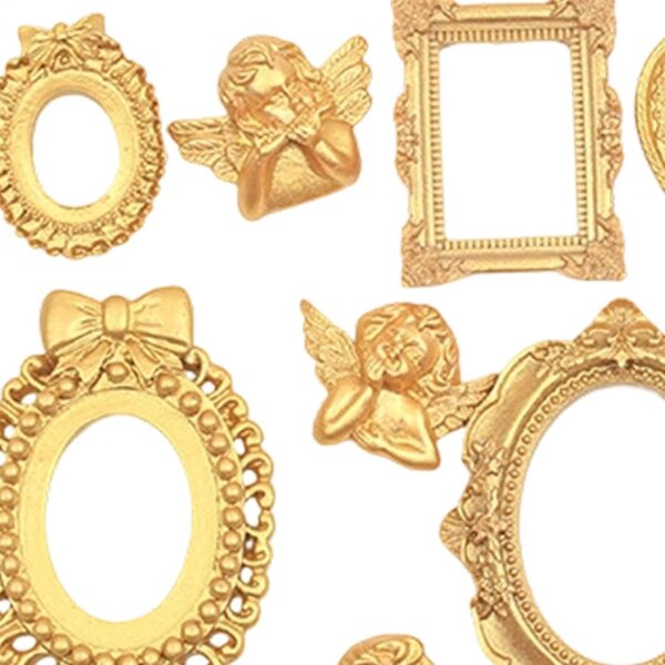 Mini marcos de fotos dorados: decoración perfecta para casas de muñecas y regalos creativos