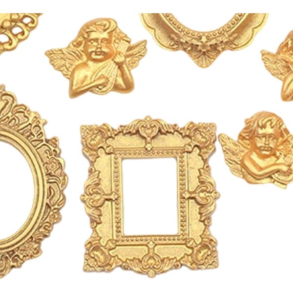 Mini marcos de fotos dorados: decoración perfecta para casas de muñecas y regalos creativos