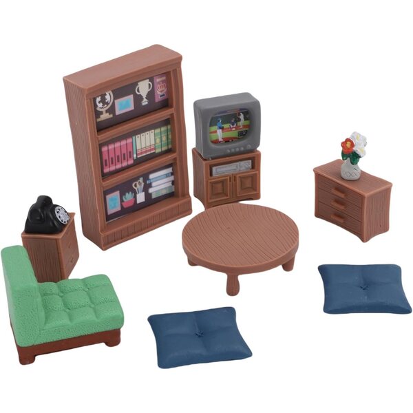 Decorazioni miniatura per casa delle bambole 1/12 set 9 pezzi in resina artigianale